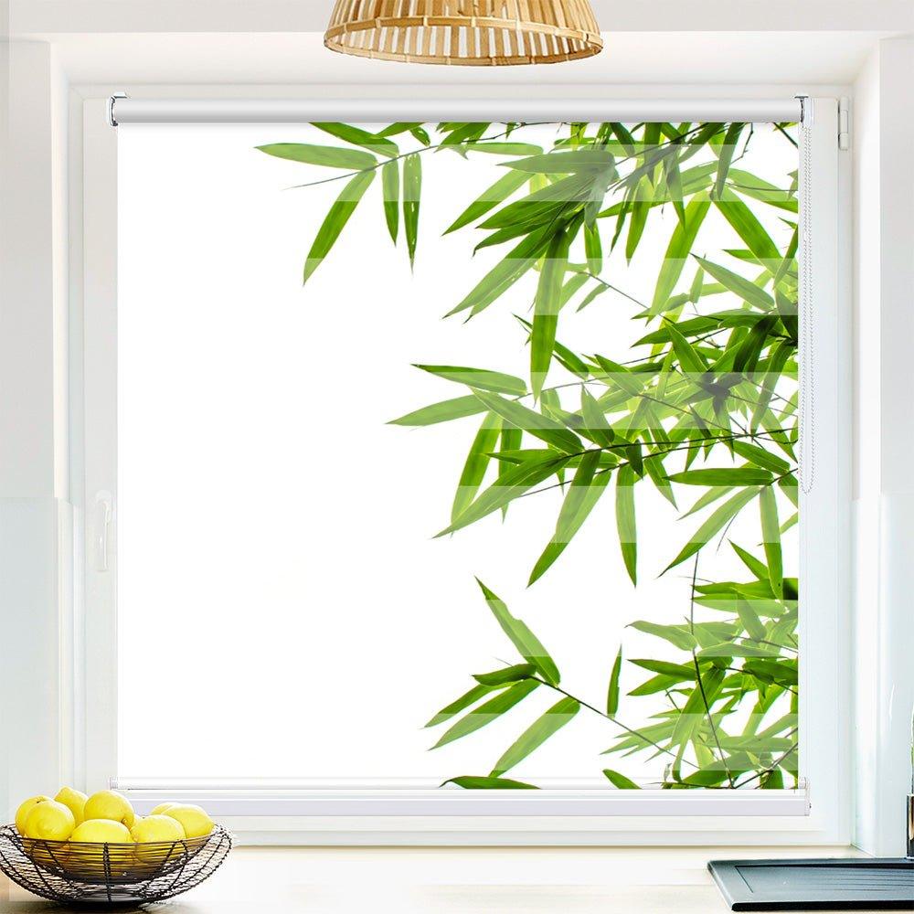 Klemm Doppelrollo "Bambus wellness" - ohne Bohren - Klemmfix - bis 150 cm Breite - Duo Rollo Fotodruck - La-Melle