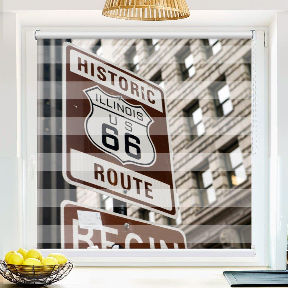 Klemm Doppelrollo "Chicago Illinois" - ohne Bohren - Klemmfix - bis 150 cm Breite - Duo Rollo Fotodruck - La-Melle