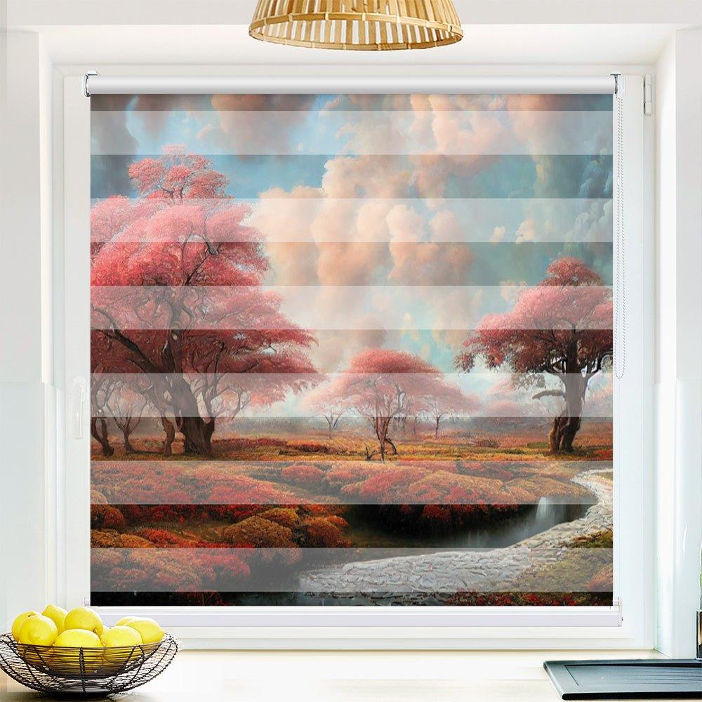 Klemm Doppelrollo "Landschaft romantisch" - ohne Bohren - Klemmfix - bis 150 cm Breite - Duo Rollo Fotodruck - La-Melle