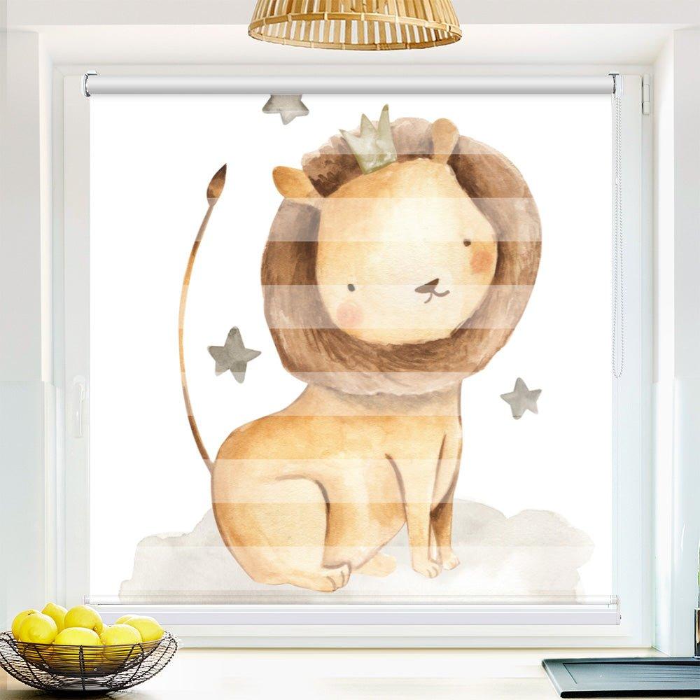 Klemm Doppelrollo "König Löwe" - ohne Bohren - Klemmfix - bis 150 cm Breite - Duo Rollo Fotodruck - La-Melle
