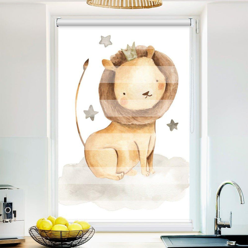 Klemm Doppelrollo "König Löwe" - ohne Bohren - Klemmfix - bis 150 cm Breite - Duo Rollo Fotodruck - La-Melle