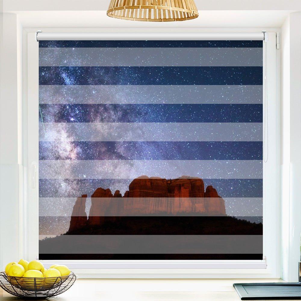 Klemm Doppelrollo "Arizona Milchstrasse" - ohne Bohren - Klemmfix - bis 150 cm Breite - Duo Rollo Fotodruck - La-Melle