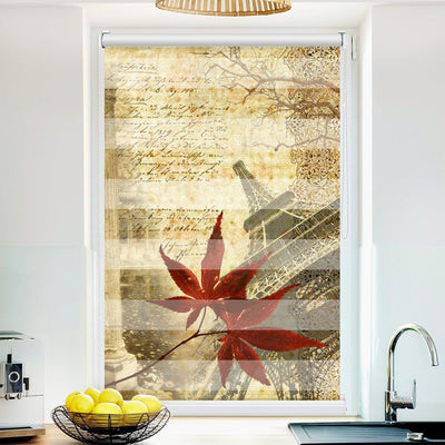 Klemm Doppelrollo Paris sepia - ohne Bohren - Klemmfix - bis 150 cm Breite - Duo Rollo Fotodruck - La-Melle