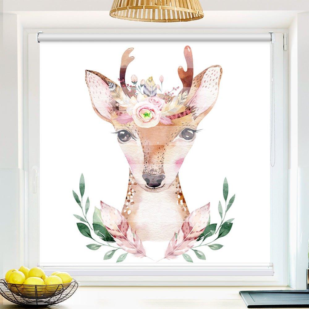 Klemm Doppelrollo "Blumen Wald Kinderbild" - ohne Bohren - Klemmfix - bis 150 cm Breite - Duo Rollo Fotodruck - La-Melle