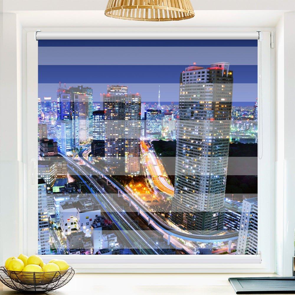 Klemmfix Doppelrollo Motiv "Tokio Nacht"