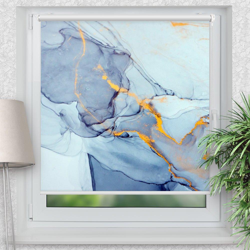 Rollo Motiv "Fluid Marmor" - ohne bohren - Klemmrollo bis 150 cm Breite - Klemmfix mit Fotodruck - blickdicht - La-Melle