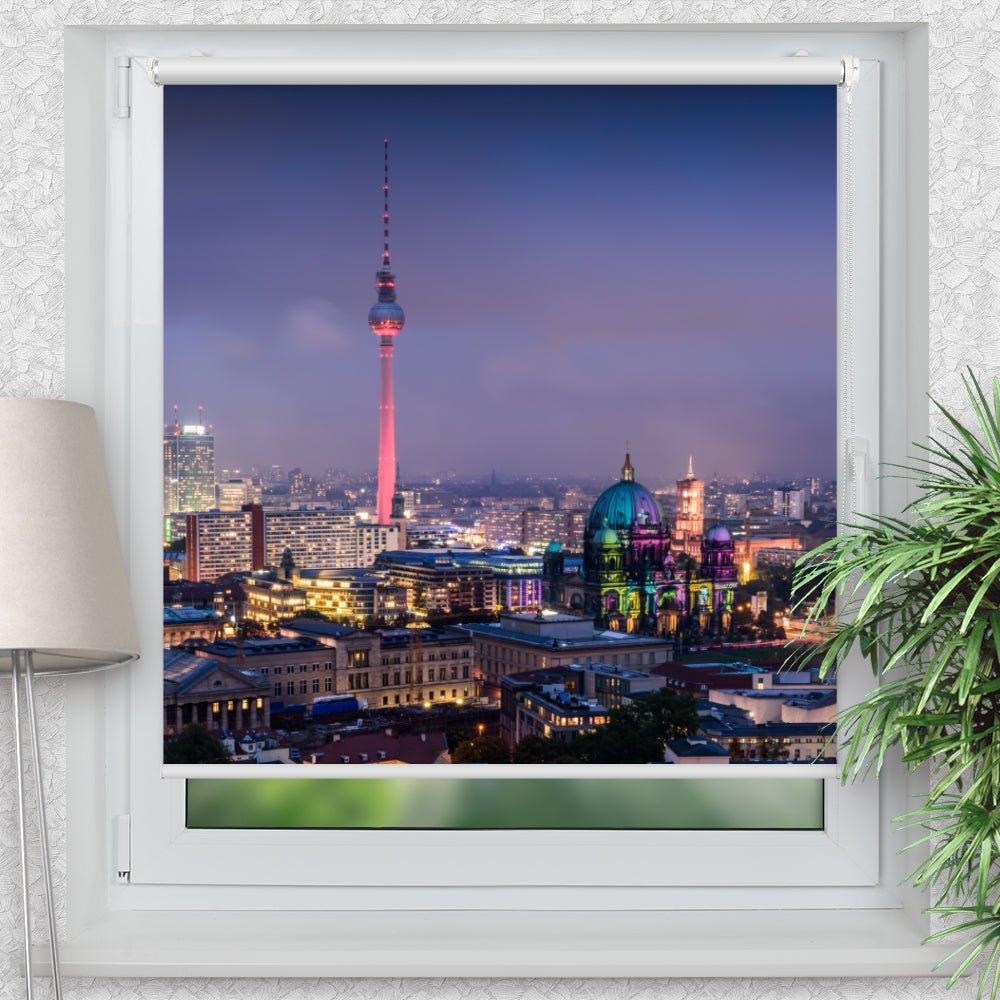 Rollo Motiv "Berlin Skyline" - ohne bohren - Klemmrollo bis 150 cm Breite - Klemmfix mit Fotodruck - blickdicht - La-Melle