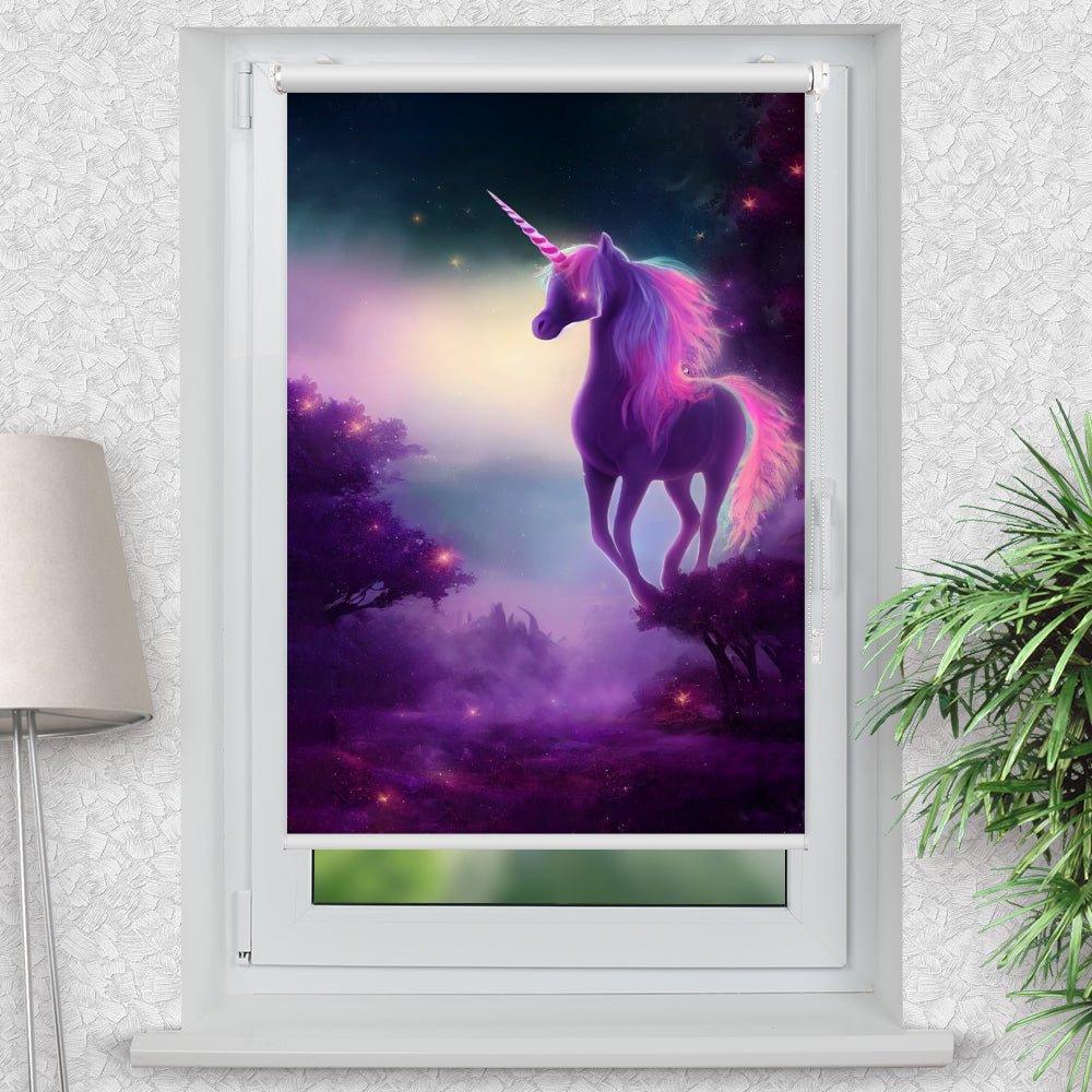 Rollo Motiv "Einhorn Fantasie" - ohne bohren - Klemmrollo bis 150 cm Breite - Klemmfix mit Fotodruck - blickdicht - La-Melle