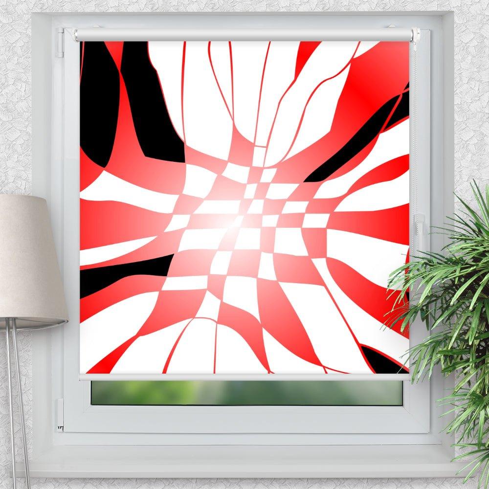 Rollo Motiv "Abstrakte Linien" - ohne bohren - Klemmrollo bis 150 cm Breite - Klemmfix mit Fotodruck - blickdicht - La-Melle