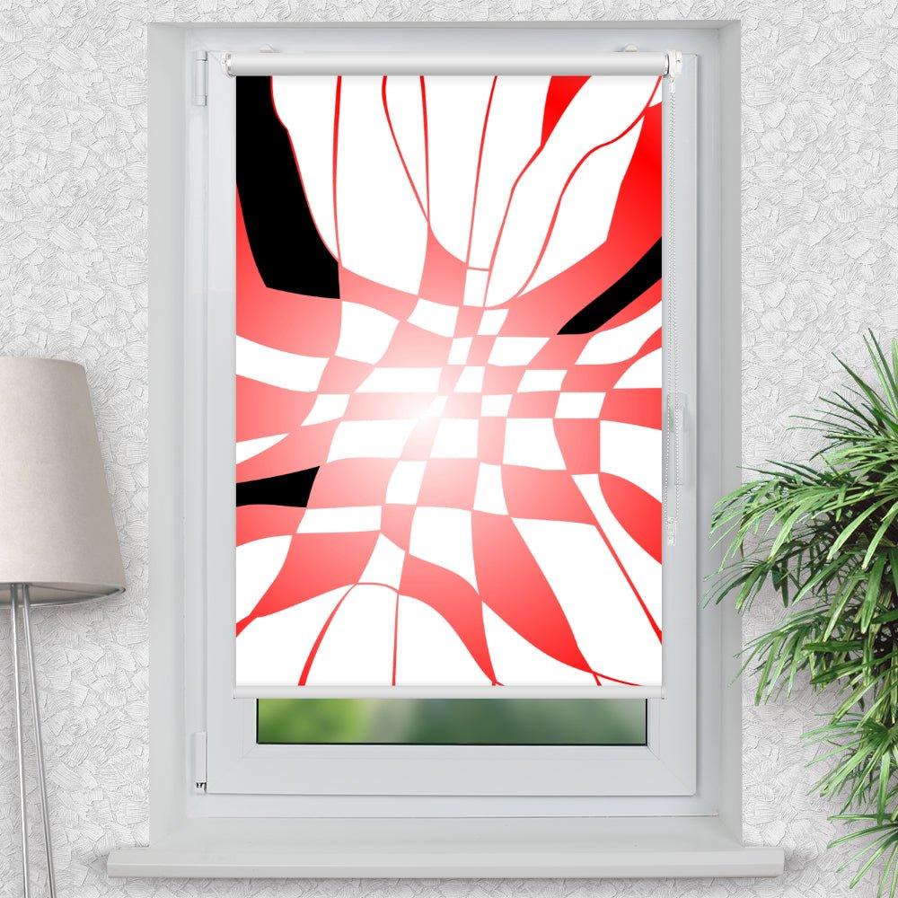 Rollo Motiv "Abstrakte Linien" - ohne bohren - Klemmrollo bis 150 cm Breite - Klemmfix mit Fotodruck - blickdicht - La-Melle