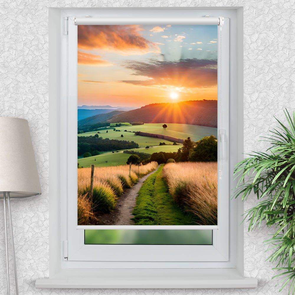 Rollo Motiv "Landschaft Kornfeld" - ohne bohren - Klemmrollo bis 150 cm Breite - Klemmfix mit Fotodruck - blickdicht - La-Melle