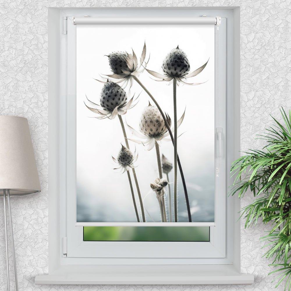 Rollo Motiv "Trockenblume" - ohne bohren - Klemmrollo bis 150 cm Breite - Klemmfix mit Fotodruck - blickdicht - La-Melle