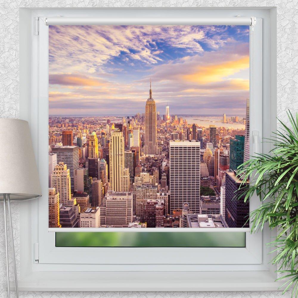 Rollo Motiv "Manhatten Building" - ohne bohren - Klemmrollo bis 150 cm Breite - Klemmfix mit Fotodruck - blickdicht - La-Melle