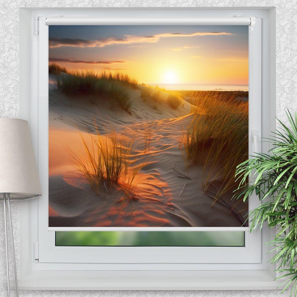 Rollo Motiv "Meer Düne" - ohne bohren - Klemmrollo bis 150 cm Breite - Klemmfix mit Fotodruck - blickdicht - La-Melle
