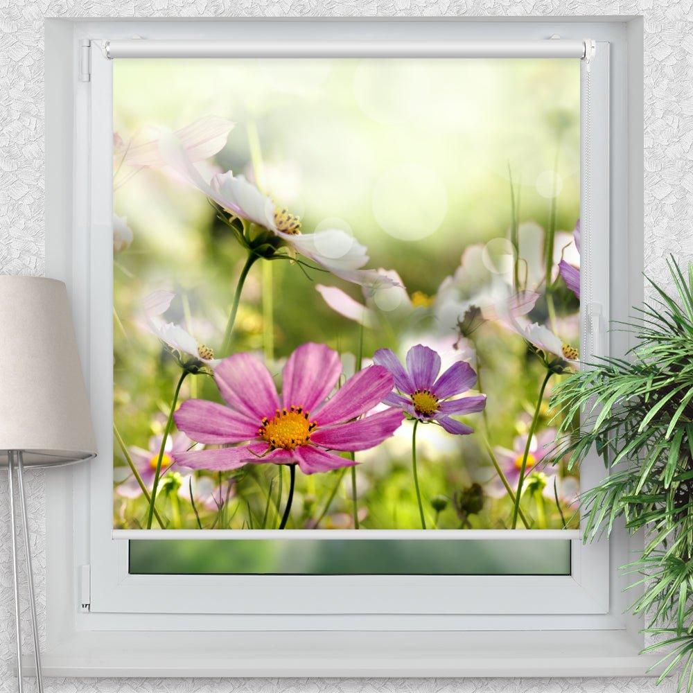 Rollo Motiv "Blumenwiese Mohn" - ohne bohren - Klemmrollo bis 150 cm Breite - Klemmfix mit Fotodruck - blickdicht - La-Melle