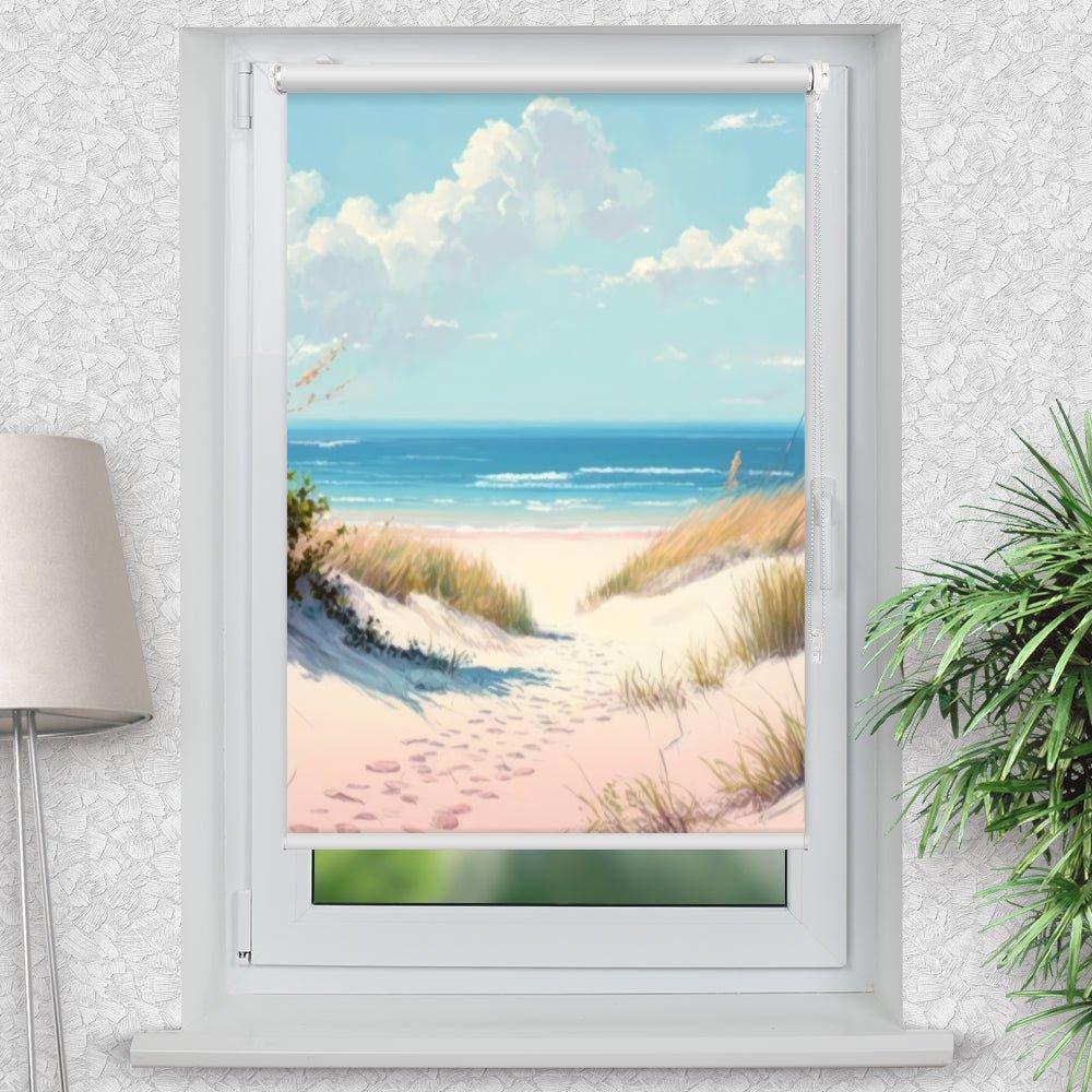 Rollo Motiv "Ostsee Düne Aquarell" - ohne bohren - Klemmrollo bis 150 cm Breite - Klemmfix mit Fotodruck - blickdicht - La-Melle