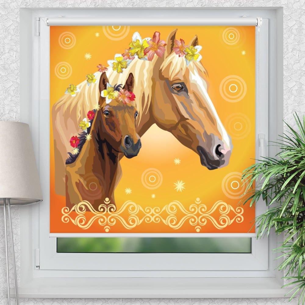 Rollo Motiv "Pferd Stute" - ohne bohren - Klemmrollo bis 150 cm Breite - Klemmfix mit Fotodruck - blickdicht - La-Melle