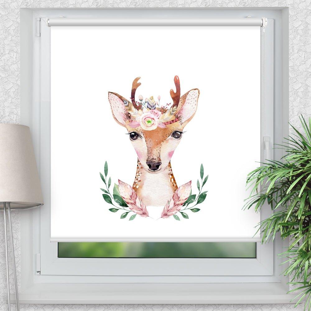Rollo Motiv "Blumen Wald Kinderbild" - ohne bohren - Klemmrollo bis 150 cm Breite - Klemmfix mit Fotodruck - blickdicht - La-Melle