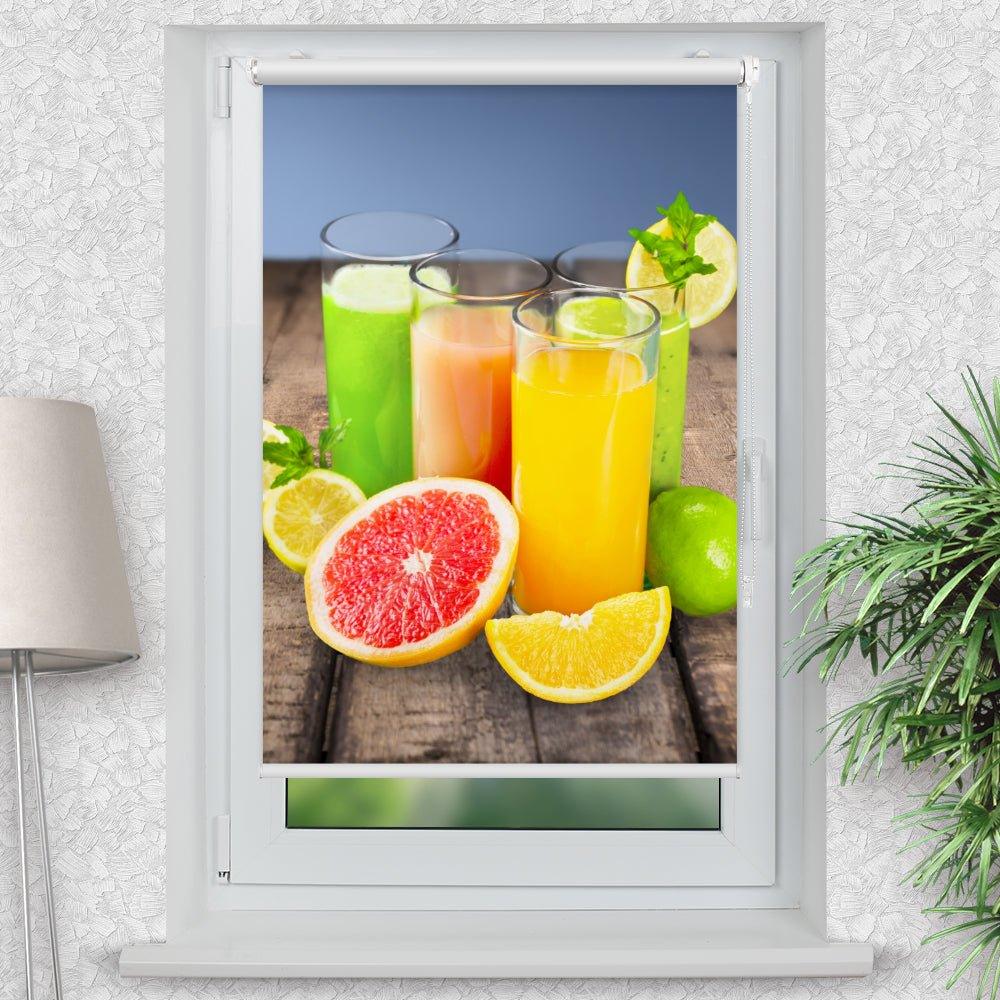 Rollo Motiv "Zitrusfrüchte" - ohne bohren - Klemmrollo bis 150 cm Breite - Klemmfix mit Fotodruck - blickdicht - La-Melle