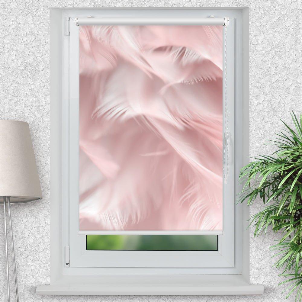 Rollo Motiv "Vogel Federn abstrakt" - ohne bohren - Klemmrollo bis 150 cm Breite - Klemmfix mit Fotodruck - blickdicht - La-Melle