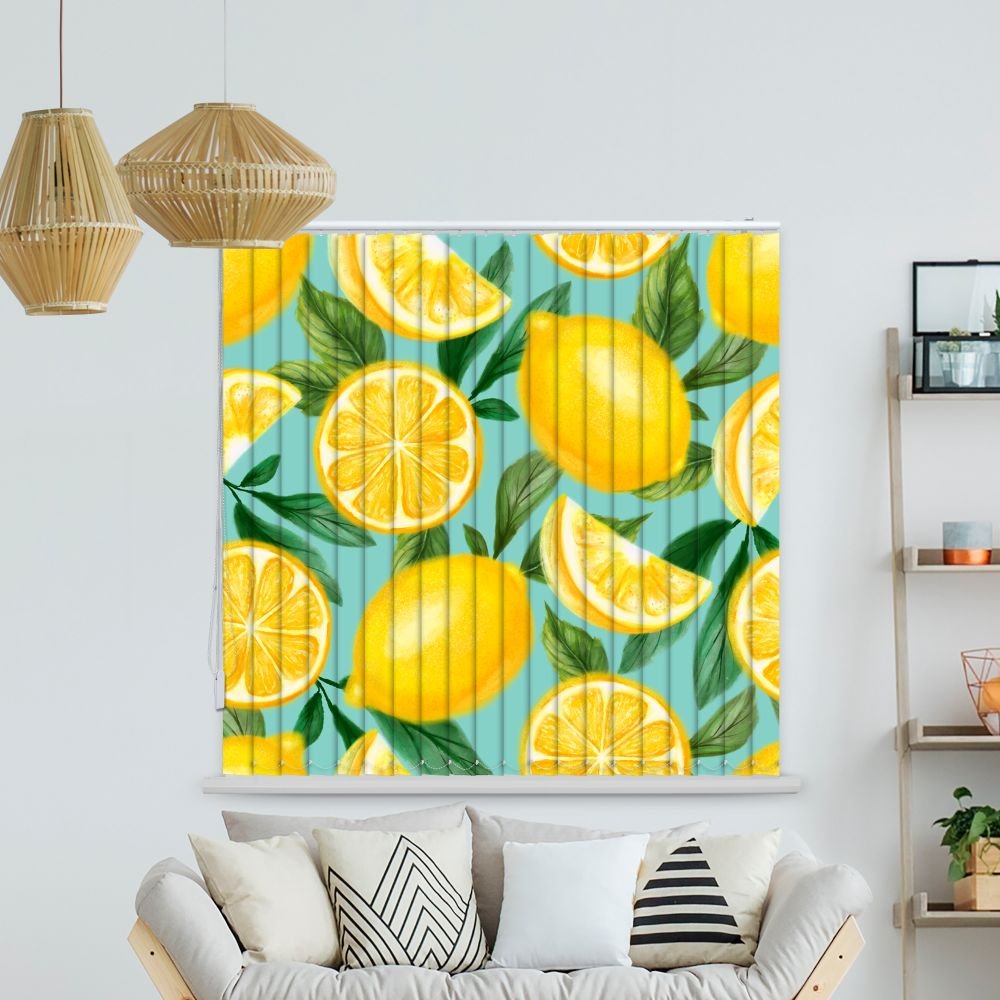 Lamellenvorhang Motiv 'Zitronen Muster'