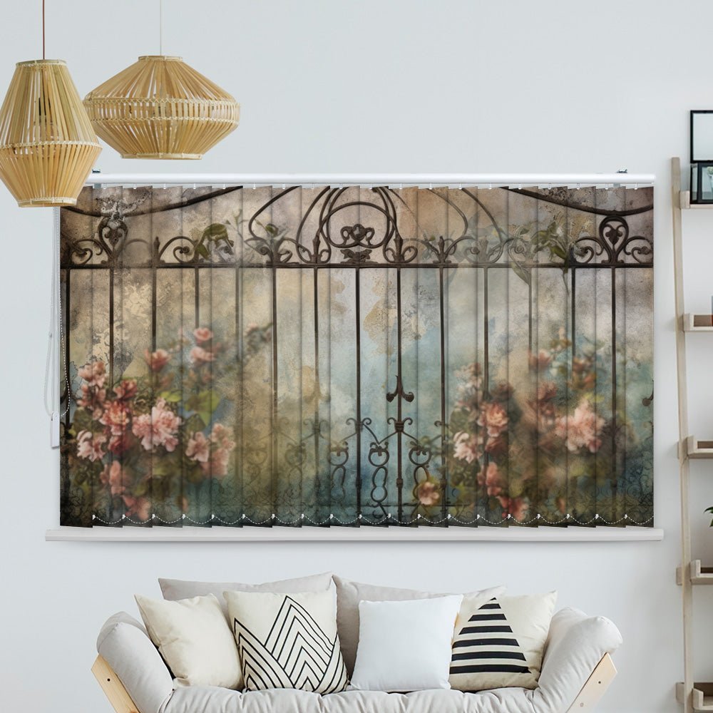 Lamellenvorhang Motiv "Eisentor Blumen"
