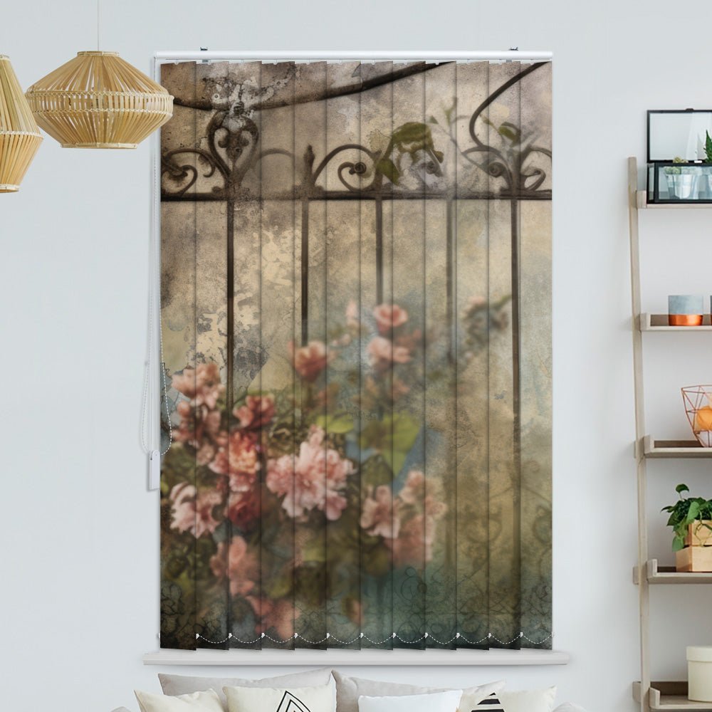 Lamellenvorhang Motiv "Eisentor Blumen"