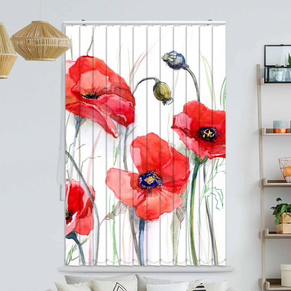 Lamellenvorhang Motiv "Mohnblumen gemalt"