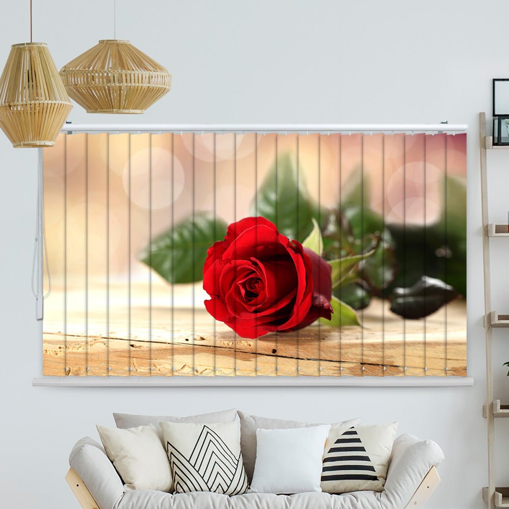 Lamellenvorhang Motiv "Rose rot vintage"