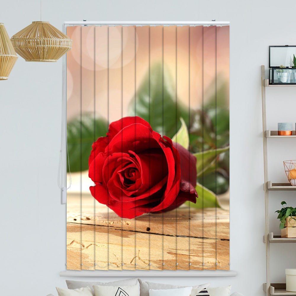 Lamellenvorhang Motiv "Rose rot vintage"