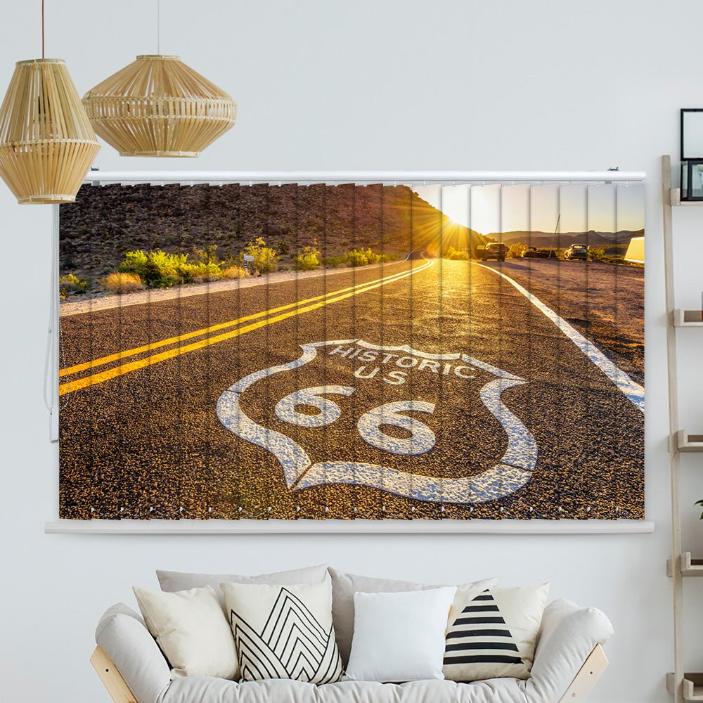 Lamellenvorhang Motiv "Route 66"