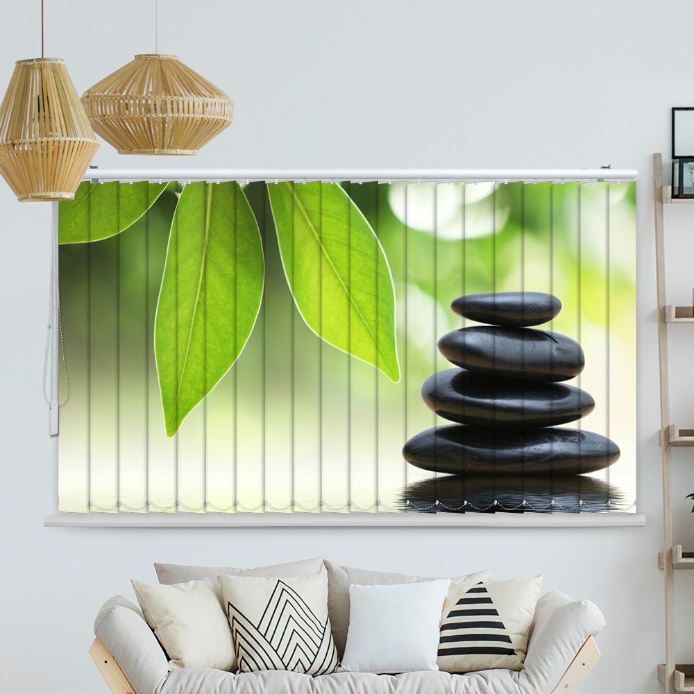 Lamellenvorhang Motiv "Bambusblätter Wasser"