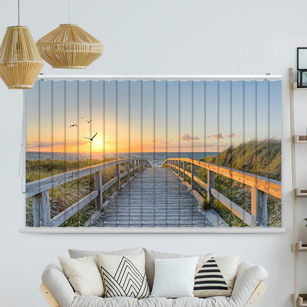 Lamellenvorhang Motiv "Usedom Steg Strand"