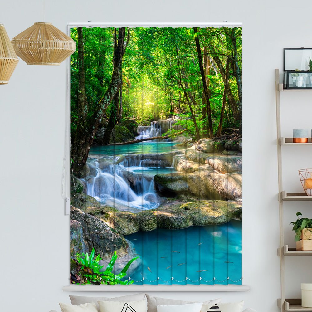 Lamellenvorhang Motiv "Thailand Regenwald Wasserfall"
