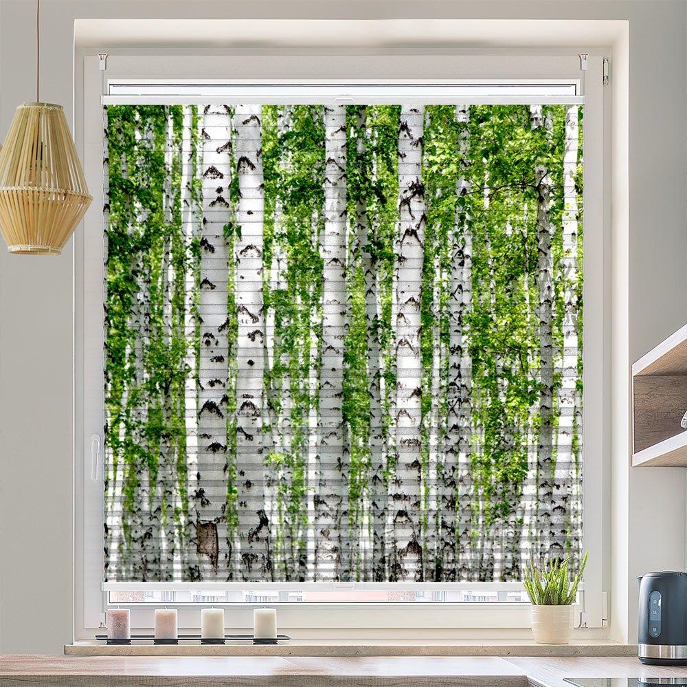 Wabenplissee Motiv "Birken Wald Baeume" - La-Melle