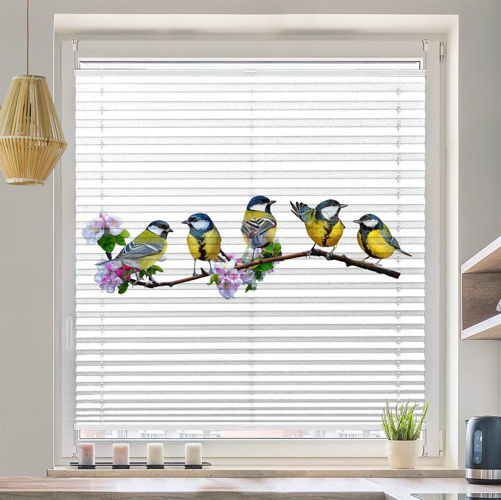 Wabenplissee Motiv "Blaumeisen Vögel Ast" - La-Melle