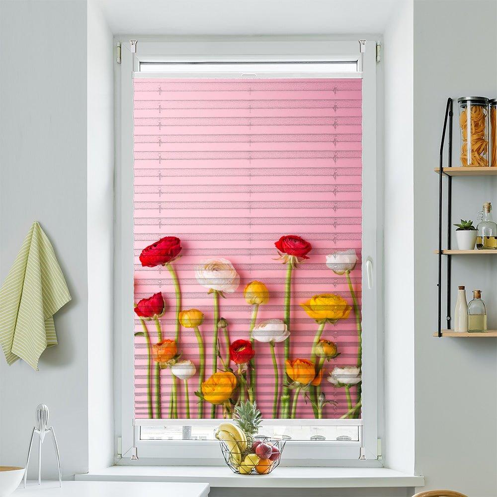 Plissee Motiv "blumen bunt"