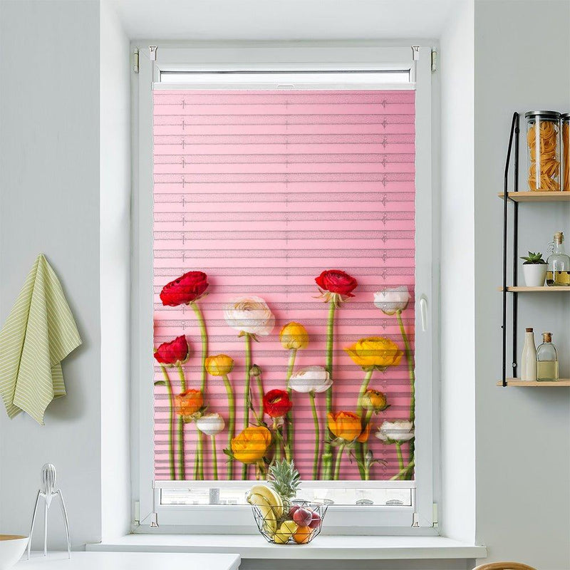 Plissee Motiv "blumen bunt"