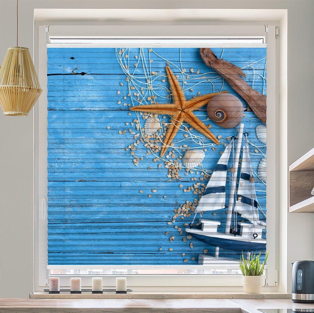 Plissee Motiv "Maritim Strandgut" - La-Melle