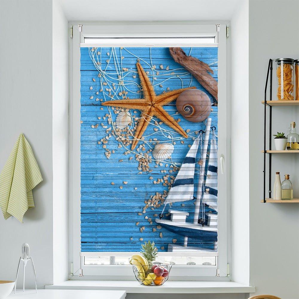 Plissee Motiv "Maritim Strandgut" - La-Melle