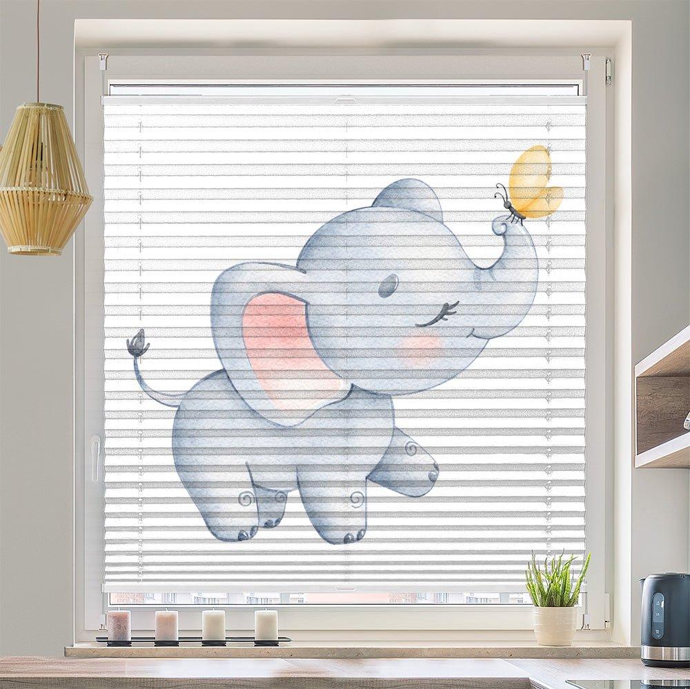 Wabenplissee Motiv "Elefant Schmetterling Kinderbild" - La-Melle