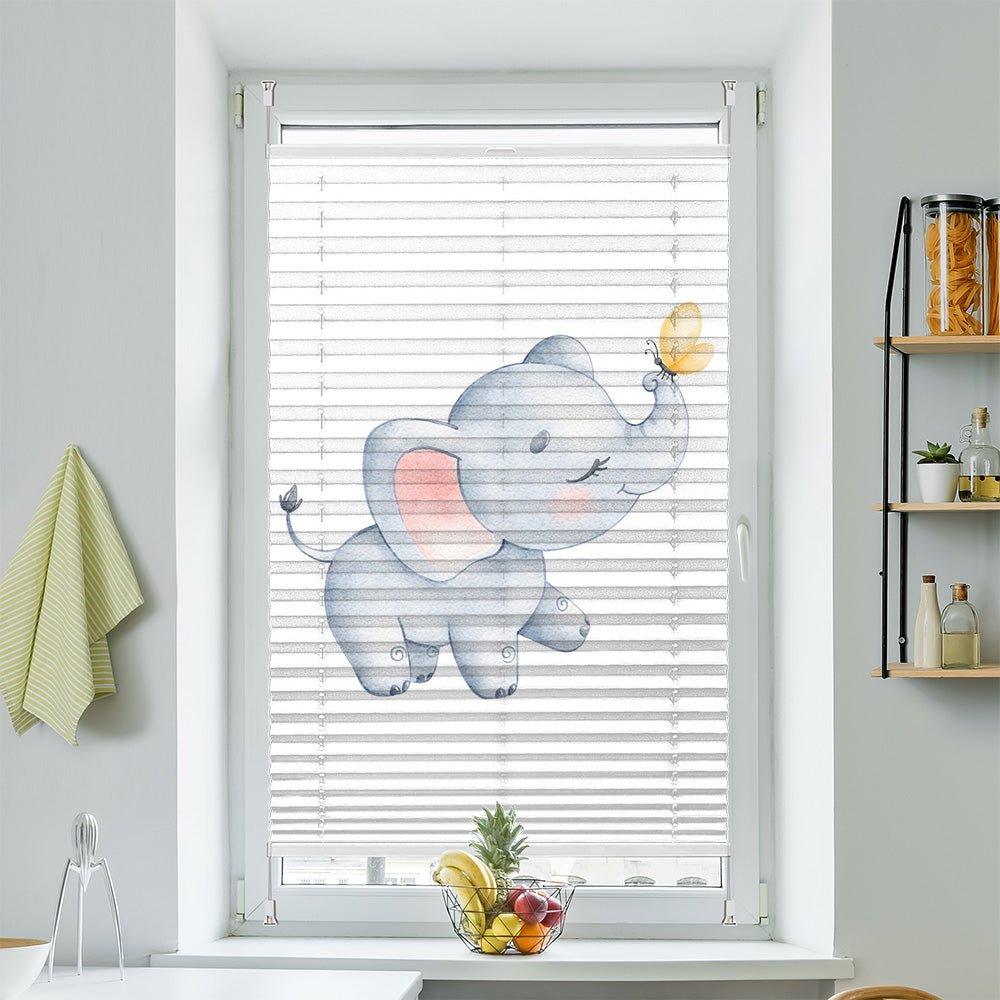 Wabenplissee Motiv "Elefant Schmetterling Kinderbild" - La-Melle