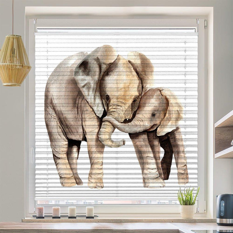 Wabenplissee Motiv "Elefanten Kindermotiv" - La-Melle