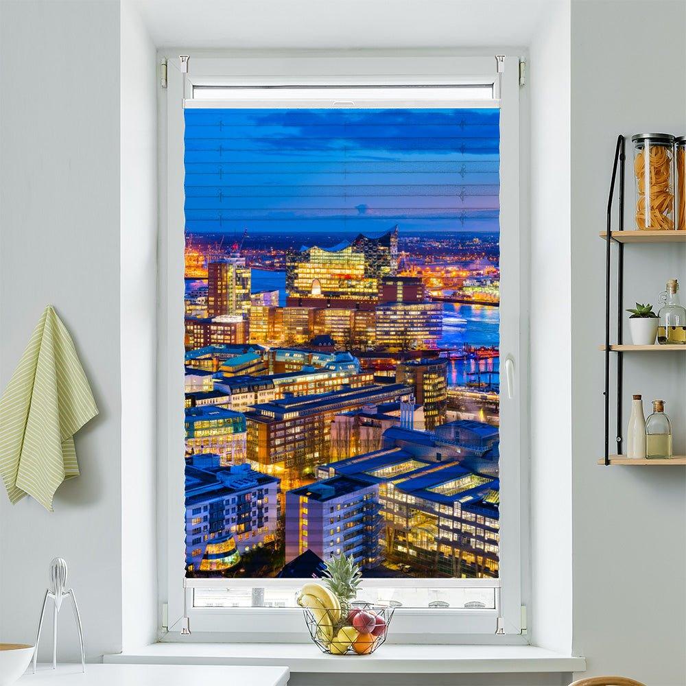 Plissee Motiv "Hamburg Skyline"