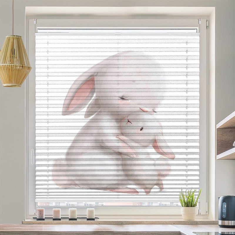 Wabenplissee Motiv "Hasen Eltern Kind Kuscheln" - La-Melle