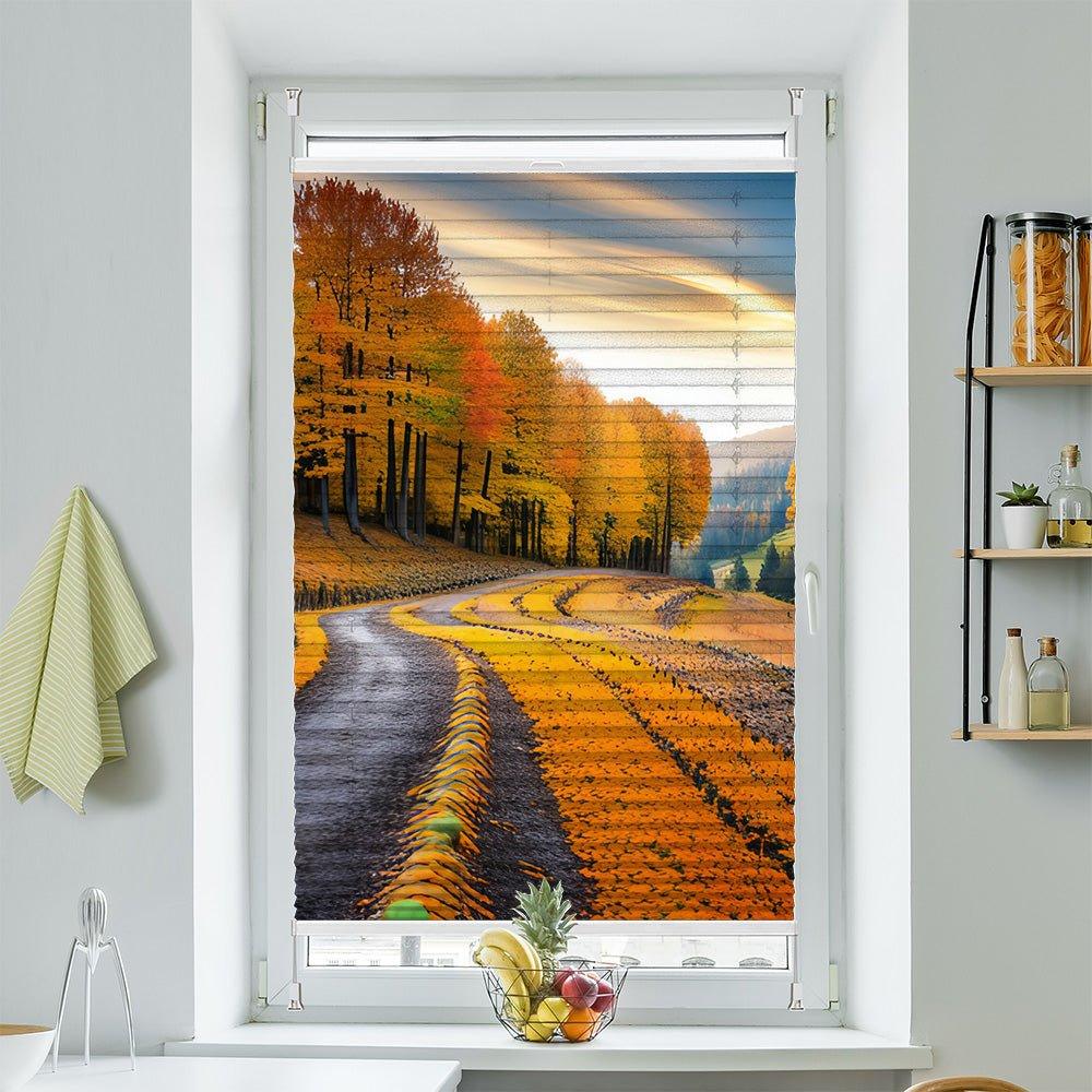 Wabenplissee Motiv "Herbst Wald Landschaft" - La-Melle