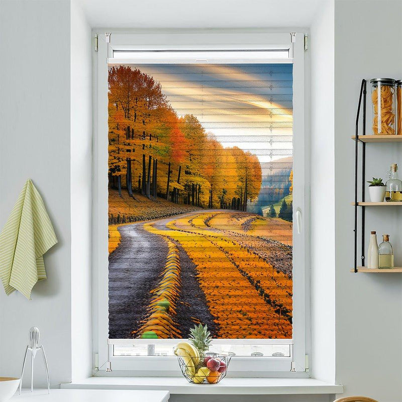 Wabenplissee Motiv "Herbst Wald Landschaft" - La-Melle