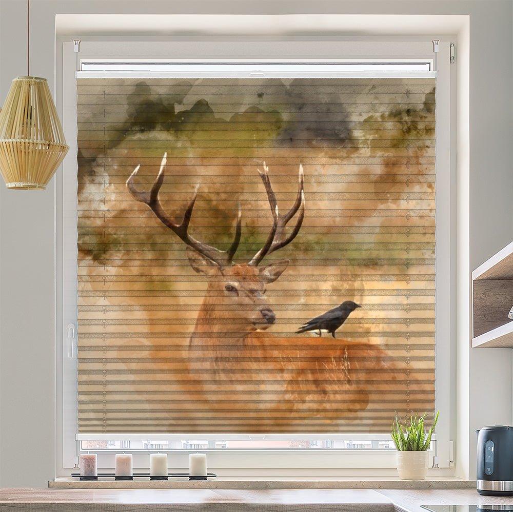 Plissee Motiv "Hirsch Gemälde"