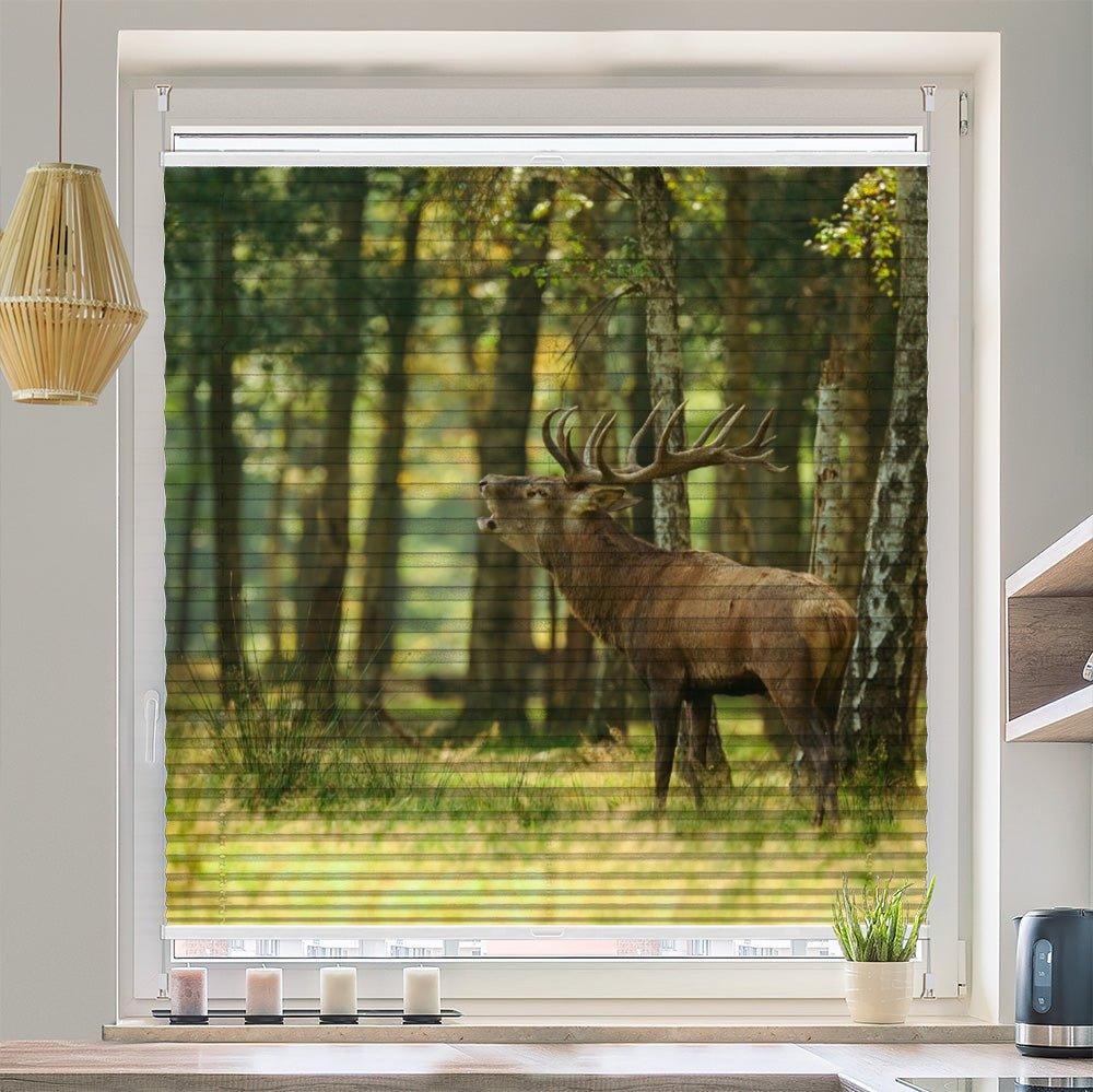Plissee Motiv "Hirsch Wald"