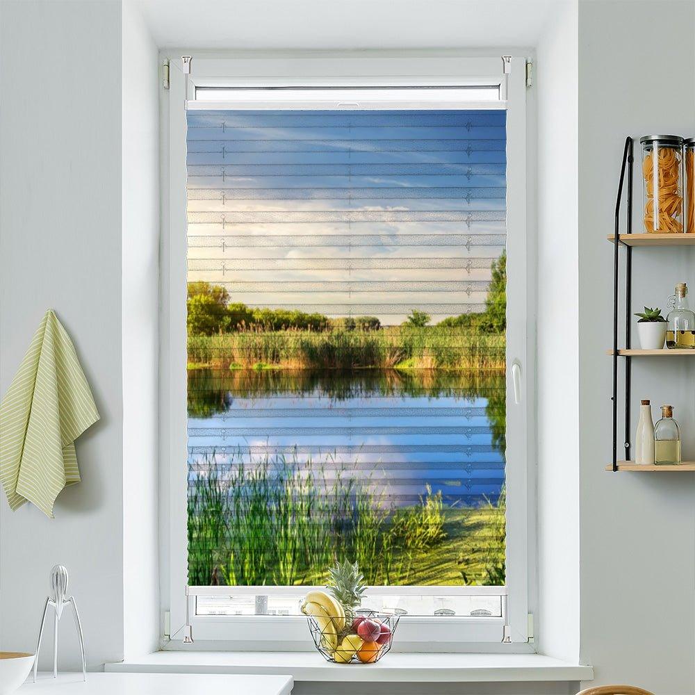 Plissee Motiv "Idyllischer See Sonne"